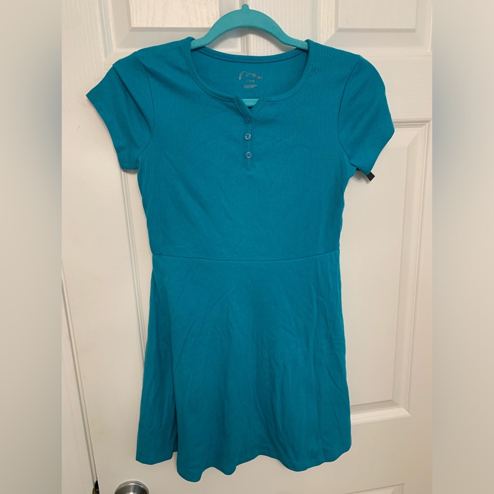 Art Class girls bright teal dress. New. Size 10/12